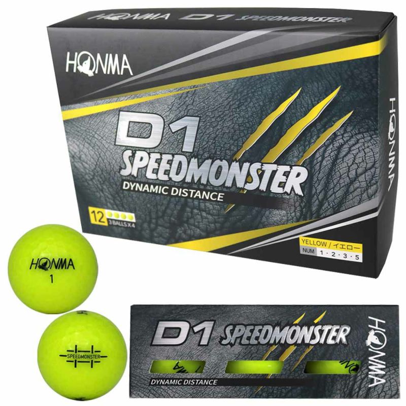 本間ゴルフ（HONMA） D1 スピードモンスター ボール イエロー 1ダース