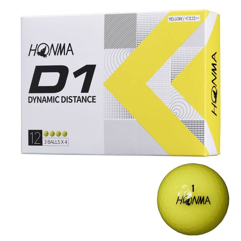 本間ゴルフ（HONMA） HONMA D1 ボール BT2201 イエロー 1ダース  2022