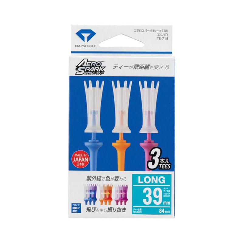ダイヤゴルフ（DAIYA_GOLF） エアロスパークティー 718L ロング 3本入り TE-718