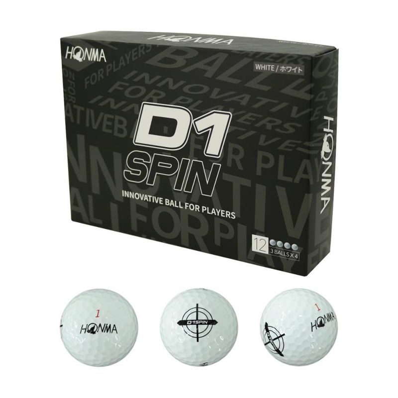 本間ゴルフ（HONMA） HONMA D1 SPIN ボール BT2301 ホワイト 1ダース 2023