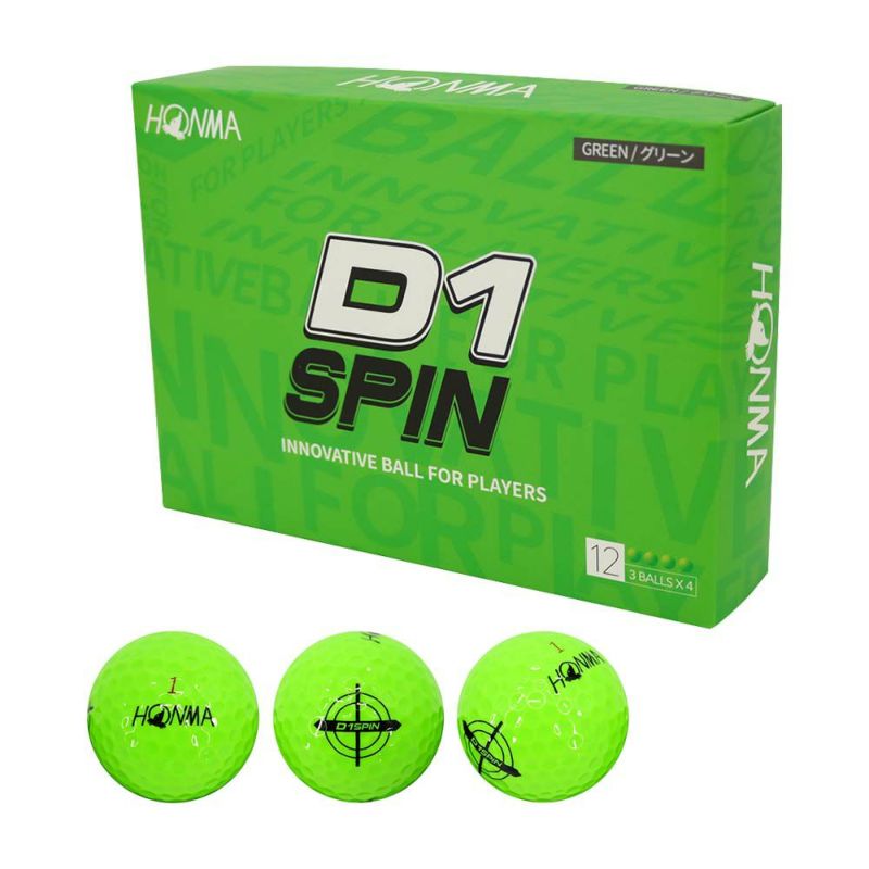本間ゴルフ（HONMA） HONMA D1 SPIN ボール BT2301 グリーン 1ダース 