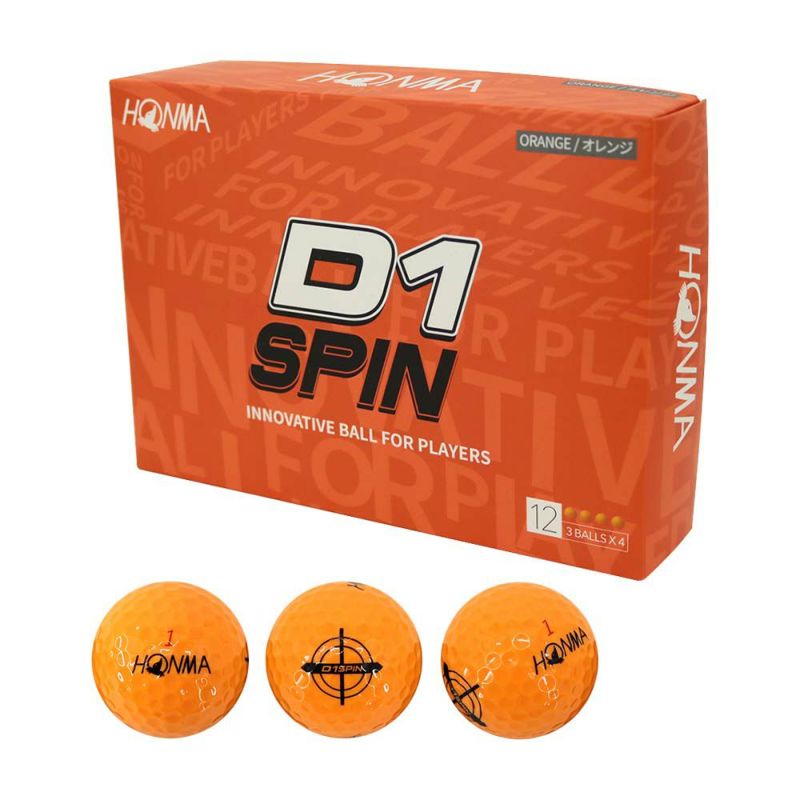 ホンマ D1 SPIN ゴルフボール オレンジ-