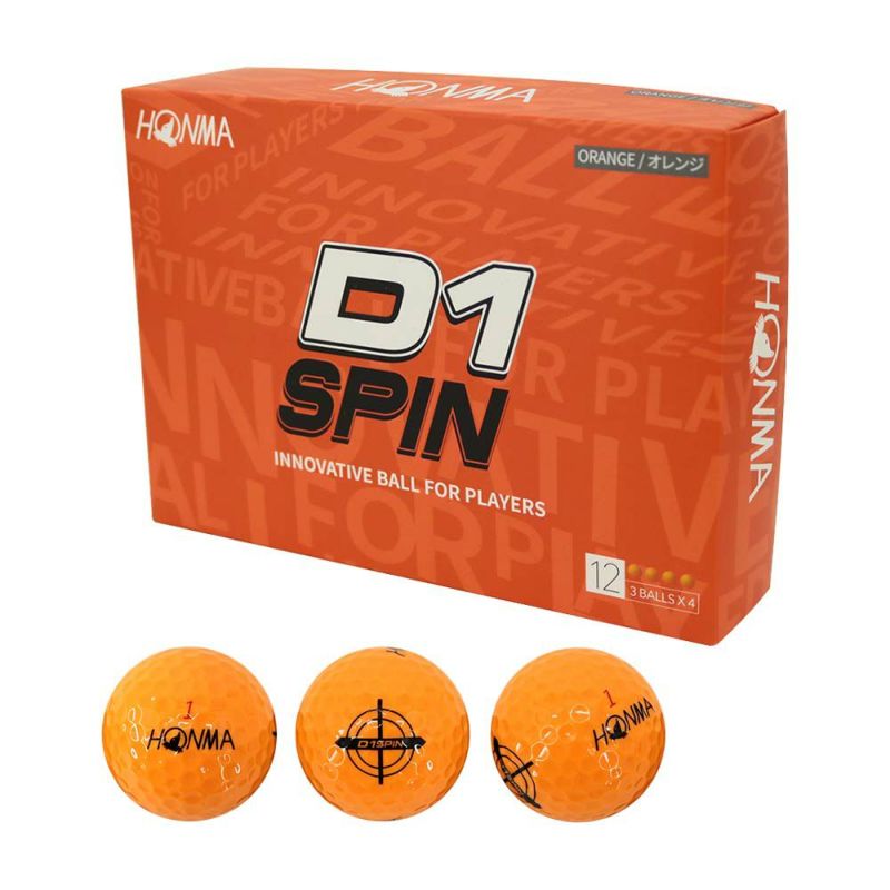 本間ゴルフ（HONMA） HONMA D1 SPIN ボール BT2301 オレンジ 1ダース 2023