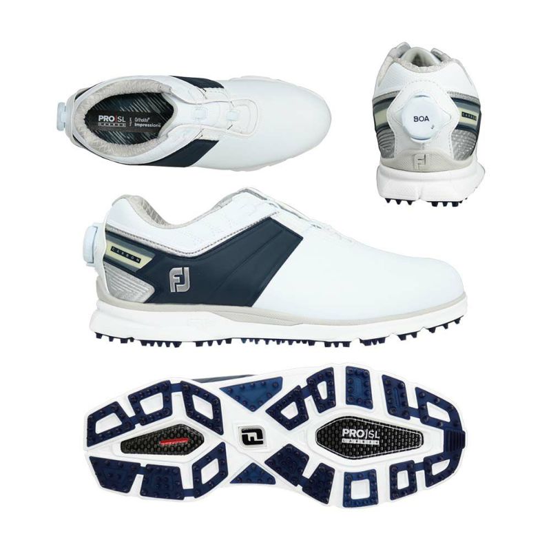 フットジョイ（FOOTJOY） PRO/SL カーボン Boa スパイクレスシューズ 53090XW ホワイト/ネイビー  2023『4E』『軽量』『防水』【最終処分価格】 | ゴルフショップ・ゴルフ通販なら二木ゴルフオンライン