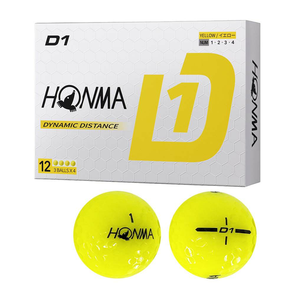 本間ゴルフ（HONMA） D1 ボール BT2401 イエロー 1ダース 2024 