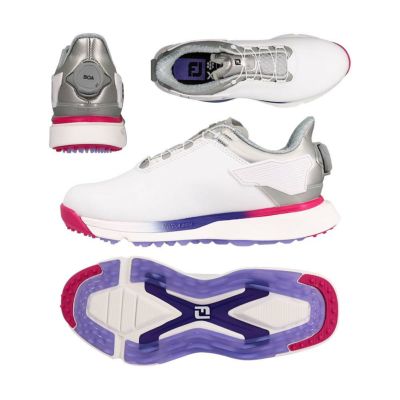 フットジョイ（FOOTJOY） 【大特価市】Pro SLX Boa スパイクレスレディースシューズ 98216 ホワイト/パープル 2024