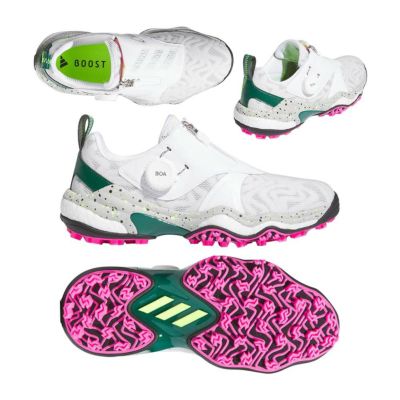 アディダス（Adidas） コードカオス25 Boa レディース スパイクレスシューズ IG8751 ホワイト/シルバー/グリーン2024