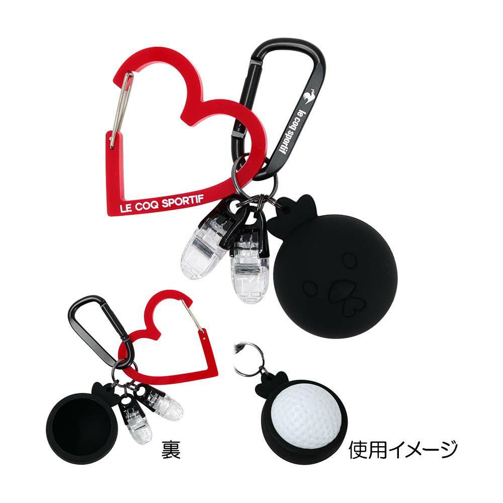 ブラックキャラクター レディースボールホルダー（1個用） ハートカラビナ・クリップ付き LG4FBZ01L 2024