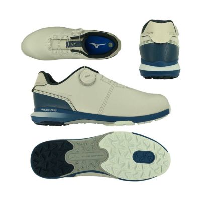 ミズノ（Mizuno） NEXLITE ENERZY Boa スパイクレスシューズ 51GQ2450 （03）グレー/ライトネイビー 『4E』『軽量』『防水』 2024