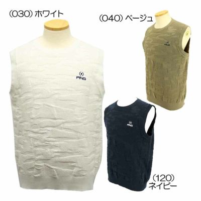 ピン（PING） 迷彩ジャガードクルーネックニットベストプルオーバー 621-4274801 メンズゴルフウェア 2024秋冬【最終処分価格】