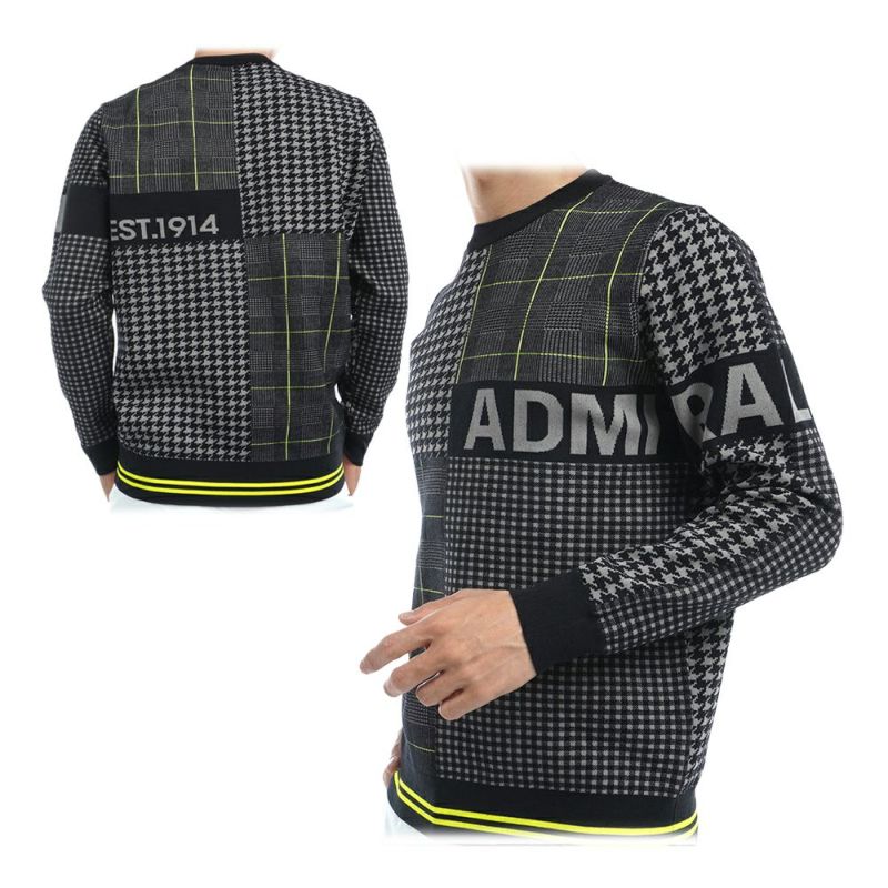 アドミラル（Admiral） ツイーディーパターンミックス クルーネックセーター ADMA489 メンズゴルフウェア 2024秋冬 ゴルフ