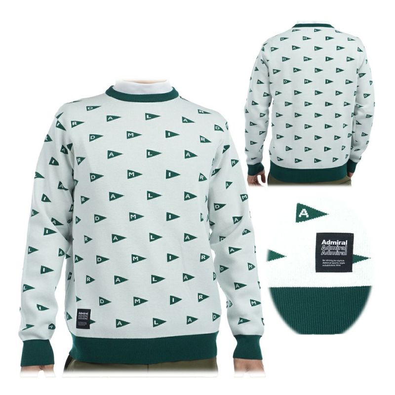 アドミラル（Admiral） フラッグジャカード クルーセーター ADMA453 メンズゴルフウェア 2024秋冬 ゴルフショップ・ゴルフ