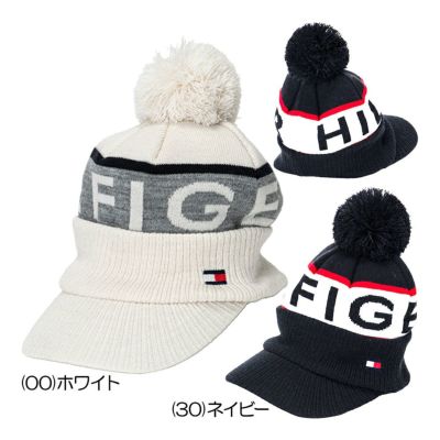 トミーヒルフィガー（Tommy_Hilfiger） ニット帽 つば付き ニットキャップ THMB4F53 レディースゴルフキャップ 2024秋冬