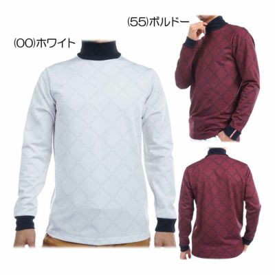 トミーヒルフィガー（Tommy_Hilfiger） ダイヤロゴプリント 長袖ハイネックシャツ THMA481 メンズゴルウェア 2024秋冬【最終処分価格】