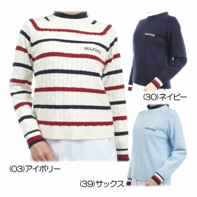 トミーヒルフィガー（Tommy_Hilfiger） ケーブル クルーネックセーター THLA478 レディースゴルフウェア 2024秋冬【最終処分価格】