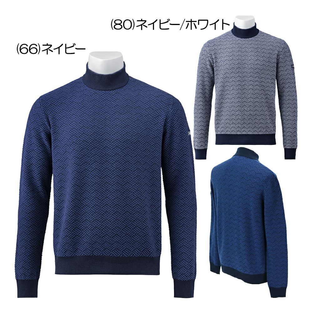 タイトリスト（Titleist） 編地柄 網代模様 長袖 ハイネックニット 