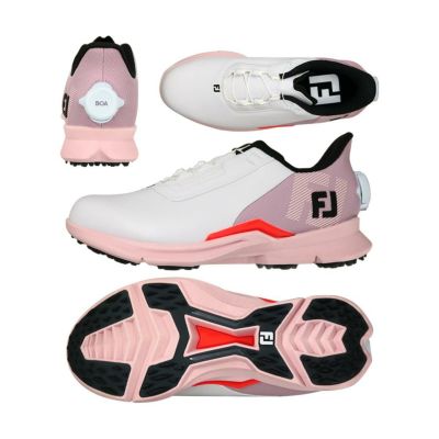フットジョイ（FOOTJOY） FUEL（フューエル） Boa スパイクレスレディースシューズ 93792 ホワイト/ピンク/コーラル 2025