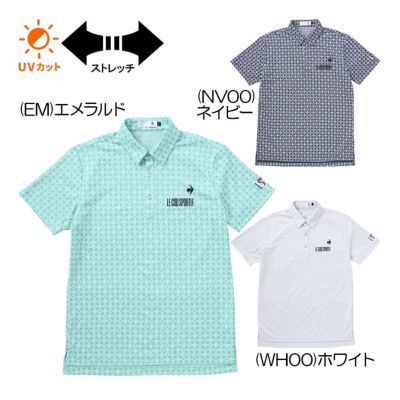 ルコック（le_coq_sportif） モノグラム柄ジャガード半袖シャツ LG5SHS14M メンズゴルフウェア 春夏 2025