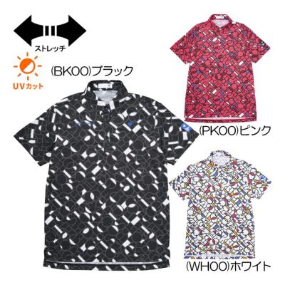 ルコック（le_coq_sportif） カラーブロックグラフィック小柄半袖シャツ LG5SHS03M メンズゴルフウェア2025春夏
