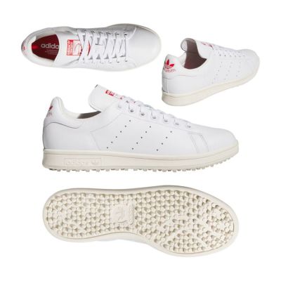 アディダス（Adidas） スタンスミス スパイクレスシューズ JH6155 クラウドホワイト/スカーレット/オフホワイト 2025