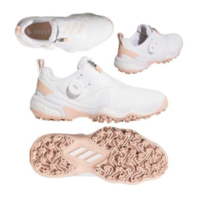 アディダス（Adidas） コードカオス25 Boa レディース スパイクレスシューズ JH6126 ホワイト/パウダーコーラル/ウォームクレイ 2025