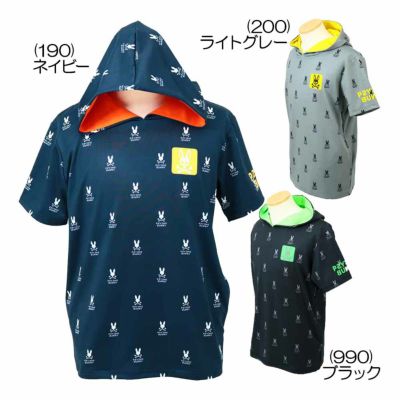 サイコバニー（PsychoBunny） 半袖フーディーパーカー ロゴパターン GF134 メンズゴルフウェア 春夏モデル