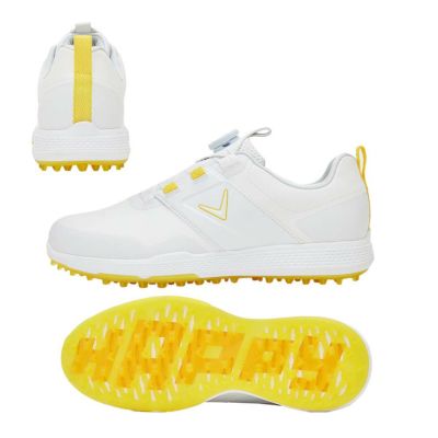 キャロウェイ（Callaway） シェブネオン スパイクレスシューズ ホワイト/イエロー C25986120 2025
