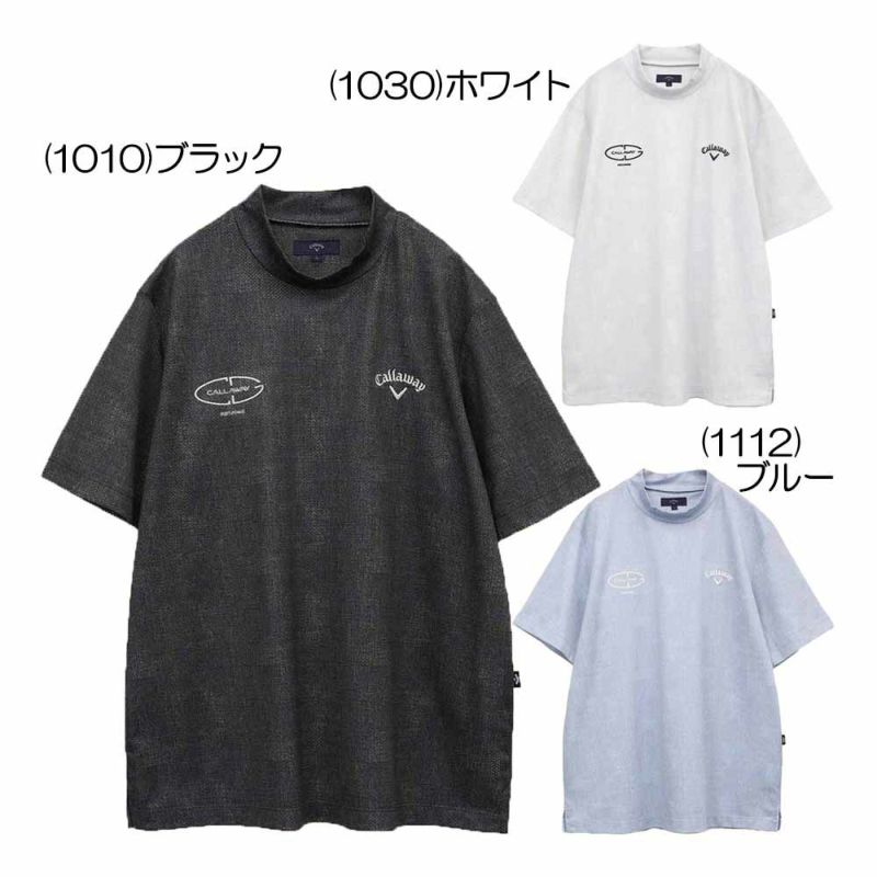 かざあなメッシュメランジプリントモックネック C25134116 メンズゴルフウェア 春夏 2025