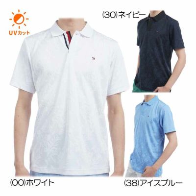トミーヒルフィガー（Tommy_Hilfiger） リーフジャガード 半袖ポロシャツ THMA522 メンズゴルフウェア 春夏 2025