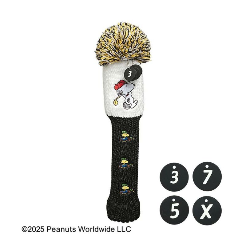 スヌーピー&ウッドストック ニット ヘッドカバー(フェアウェイウッド用) H-498 2025