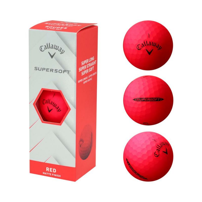 Callaway キャロウェイ ゴルフジャージ ハーフジップ メンズ 赤 M キャロウェイ（Callaway） SUPERSOFT ボール レッド 1スリーブ(3個入