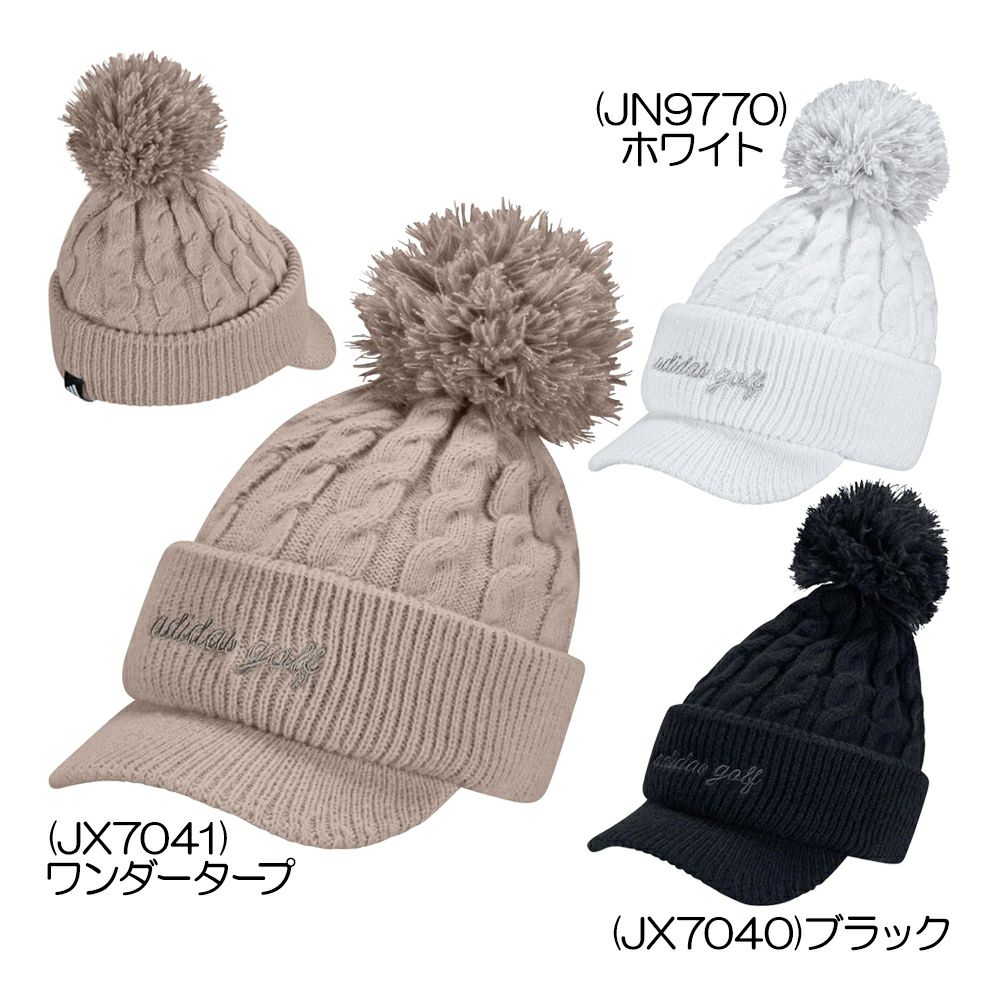 ポンポンブリムニットキャップ KQE23 レディースキャップ 25 秋冬モデル