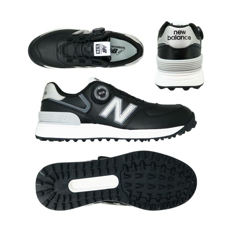 新品 New Balance 574 ゴルフシューズ ブラック/レッド ニューバランス(New_Balance) 574 v4 SL Boa メンズスパイク