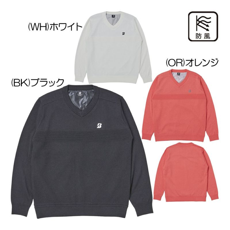 長袖防風Vネックセーター FGM02B メンズウェア 25 秋冬モデル